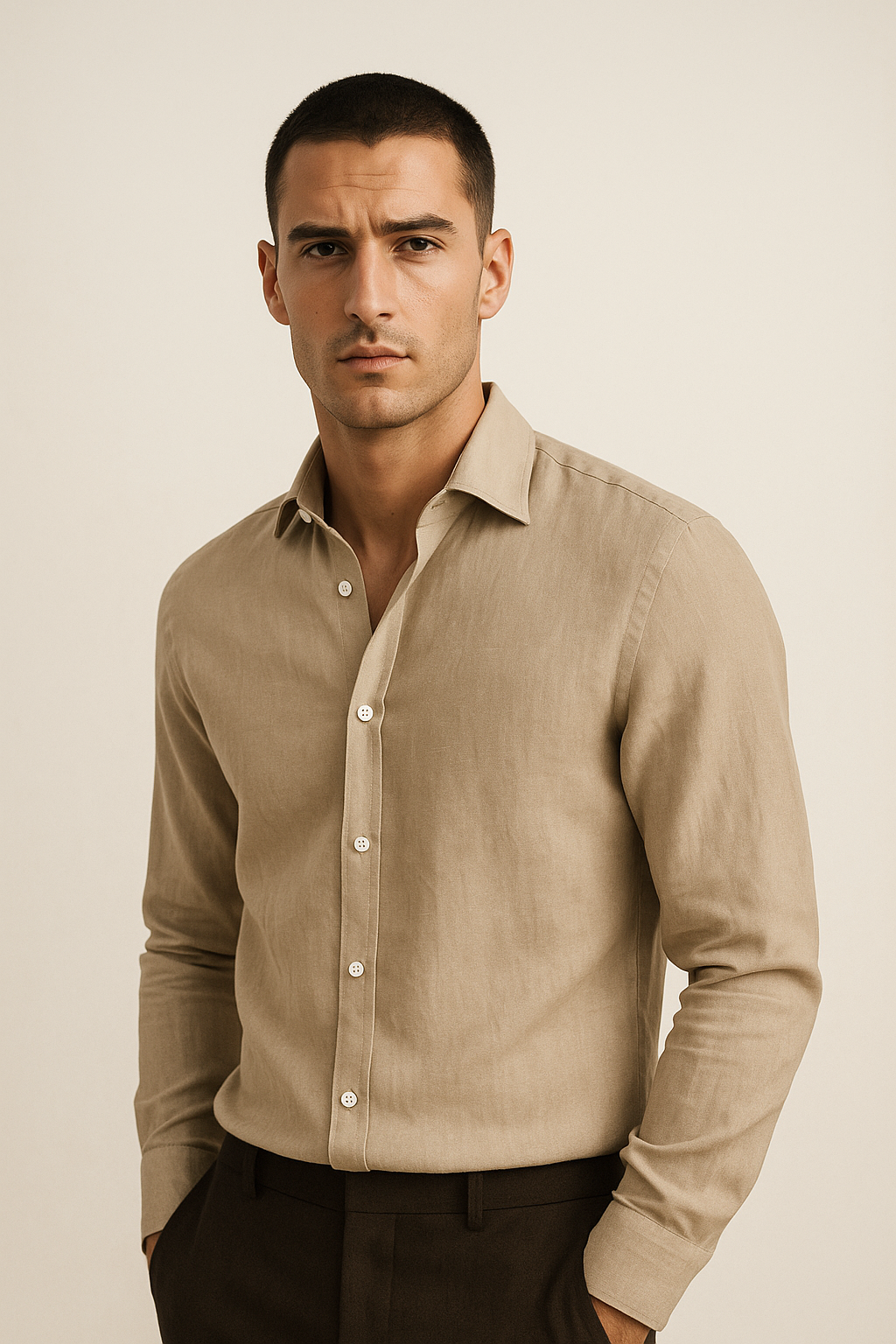 Harbor Linen Shirt Beige