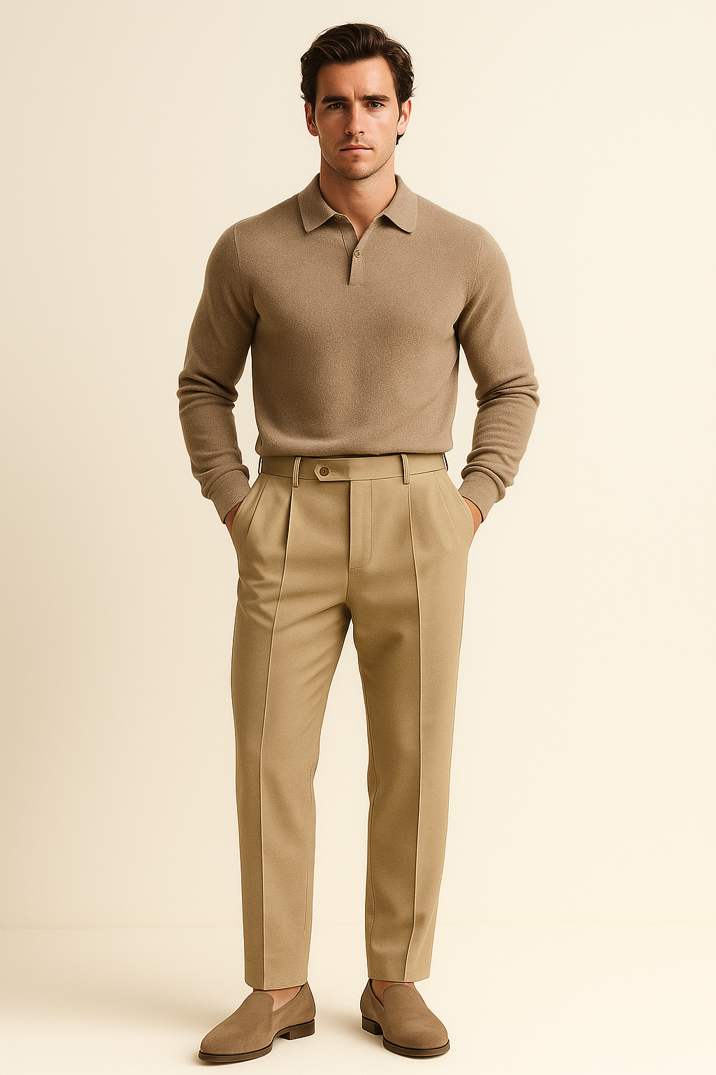 Apex Pleated Trousers Sand
