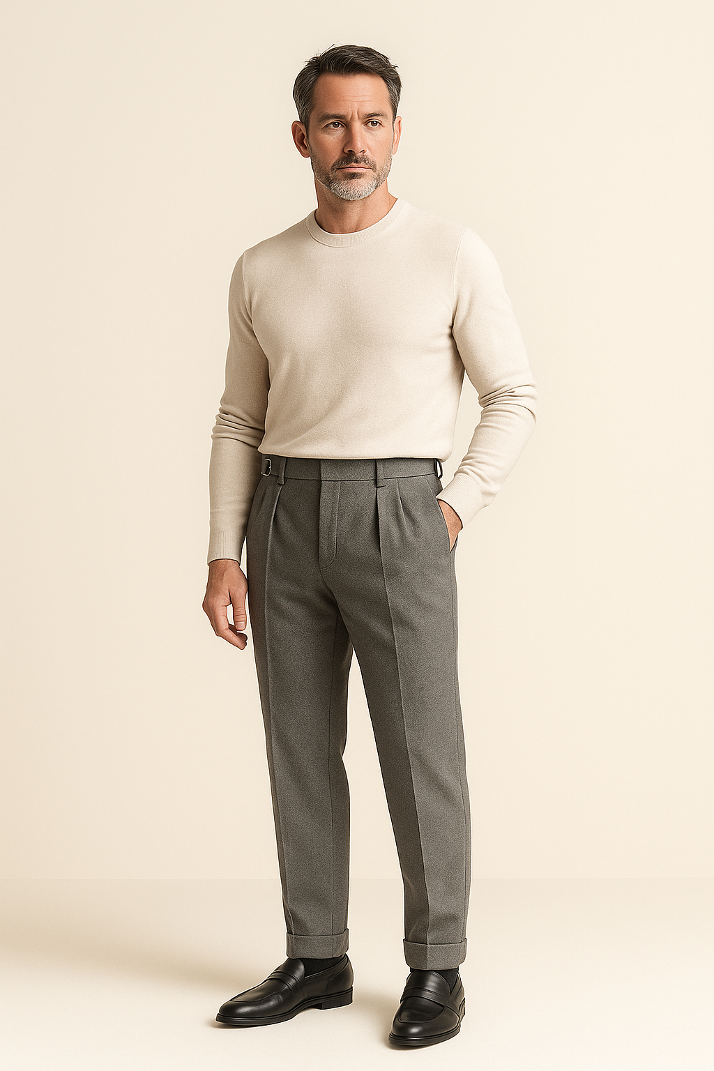 Legacy Pleated Trousers Grey