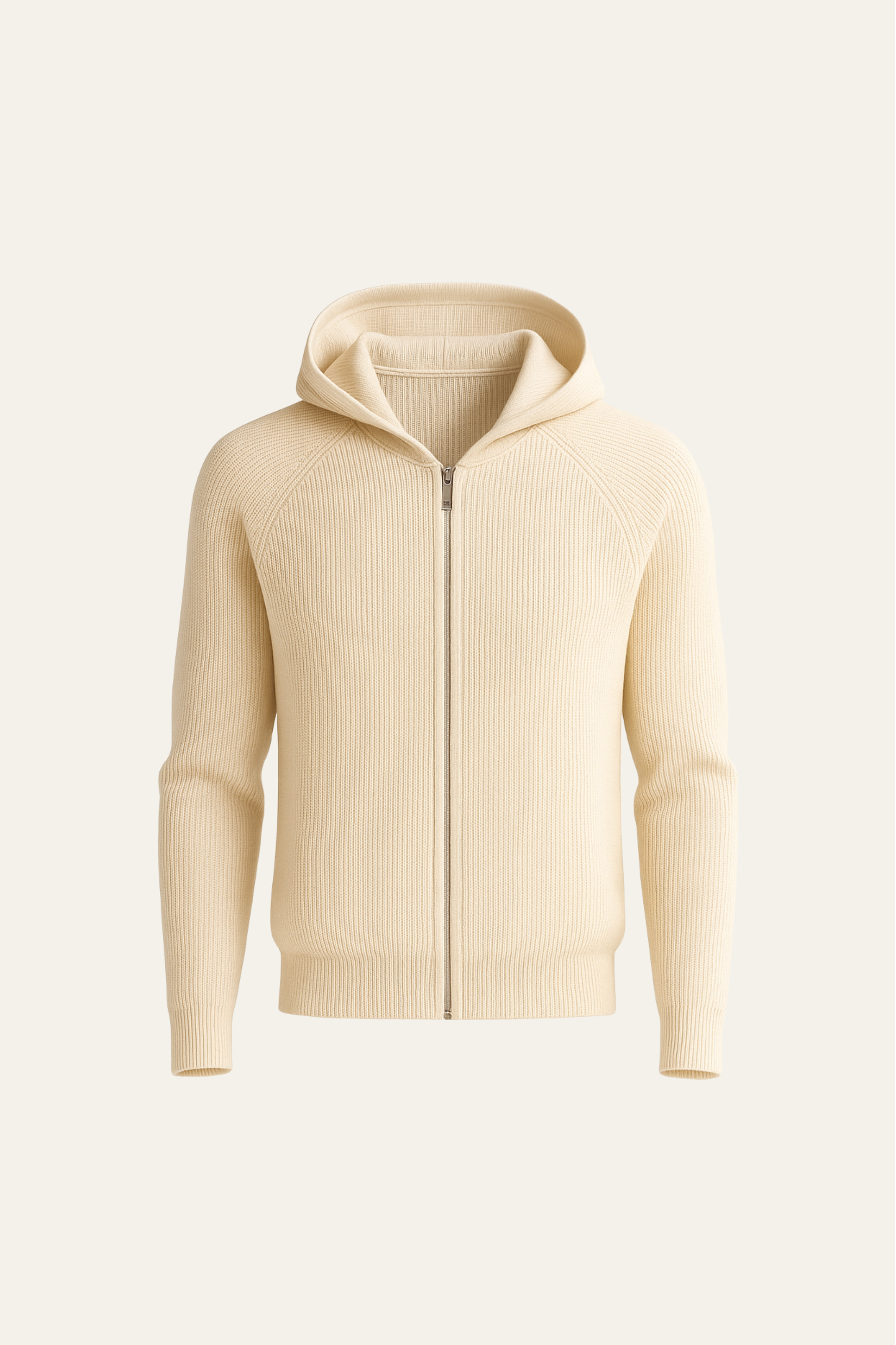 Summit Ribbed Zip Knit Beige