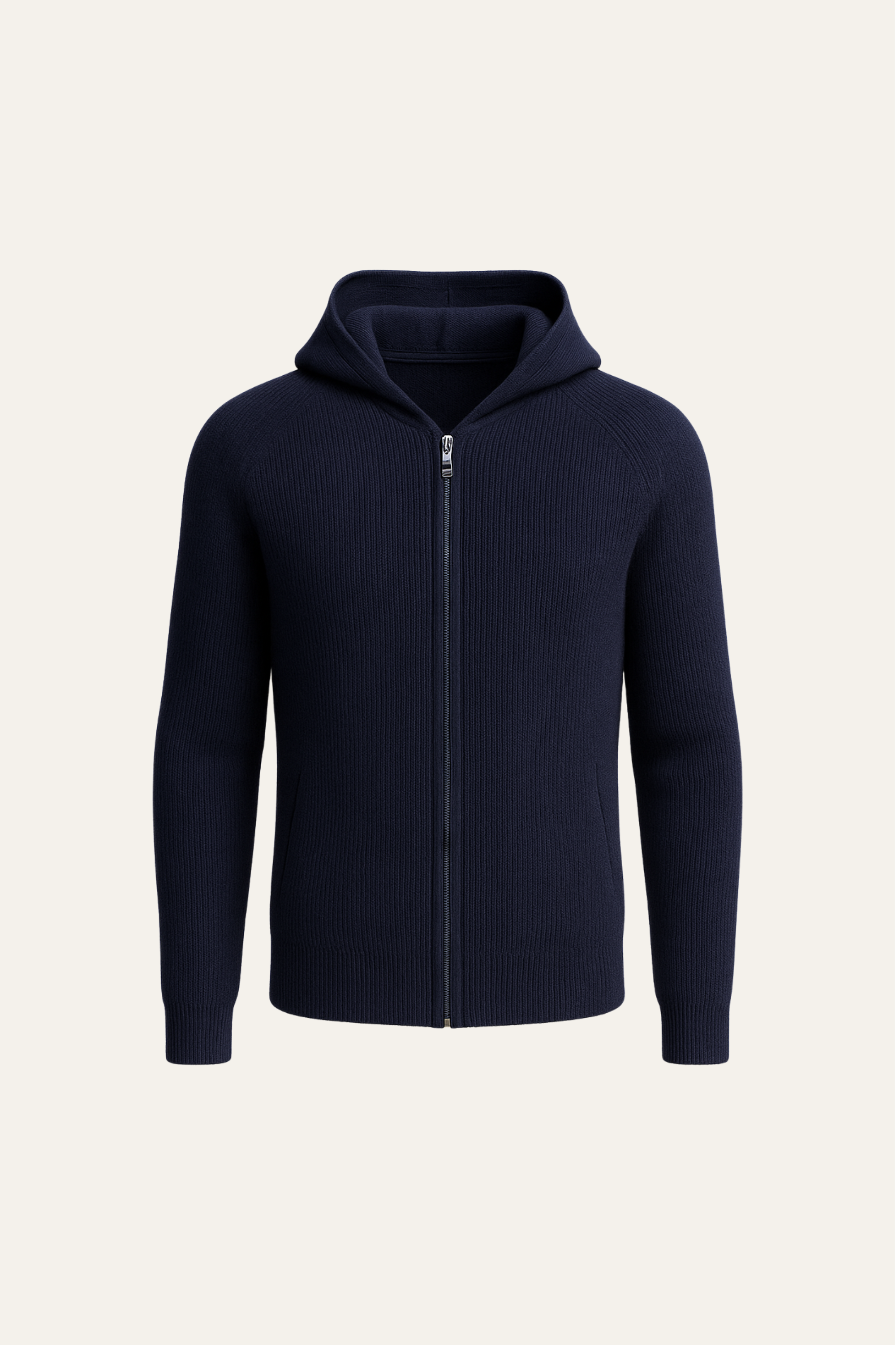 Summit Ribbed Zip Knit Navy