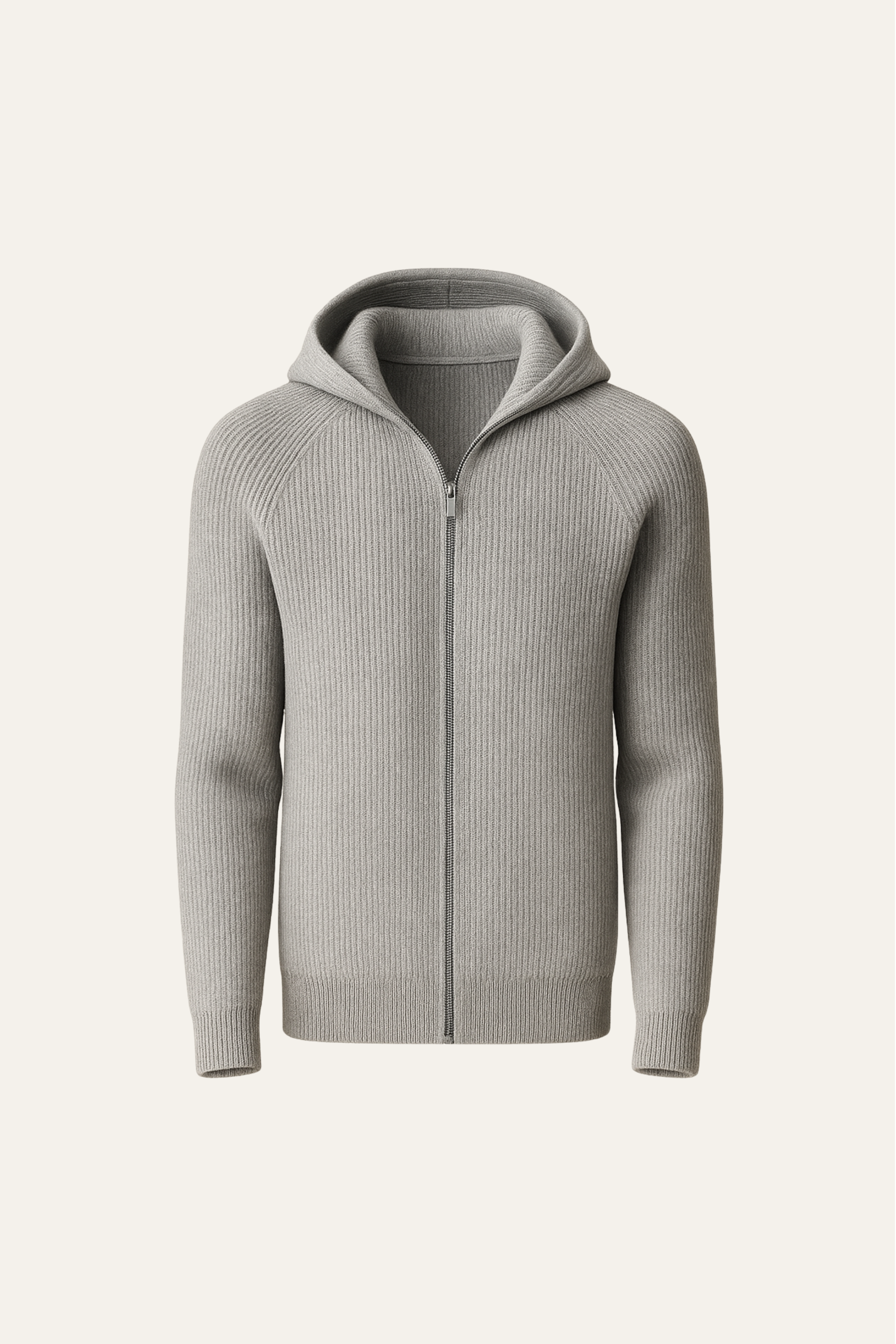 Summit Ribbed Zip Knit Grey
