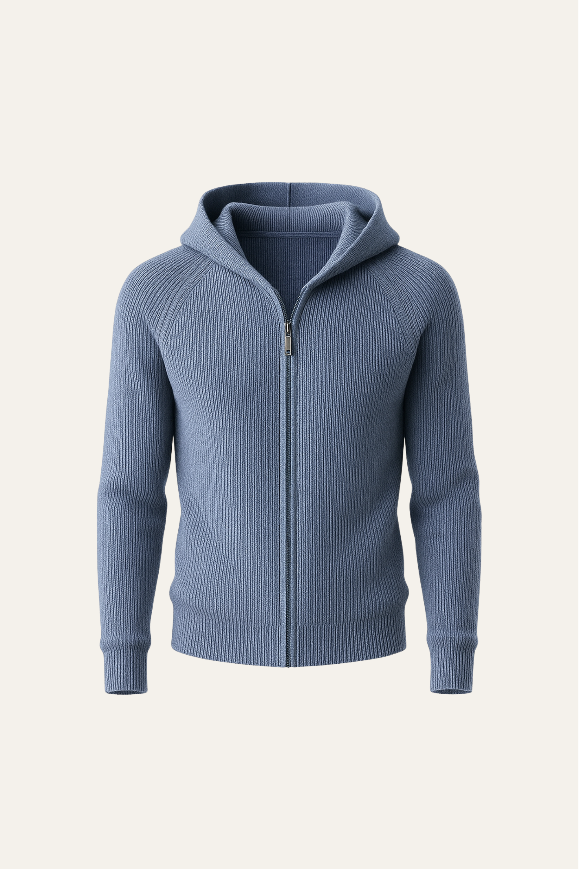 Summit Ribbed Zip Knit Blue